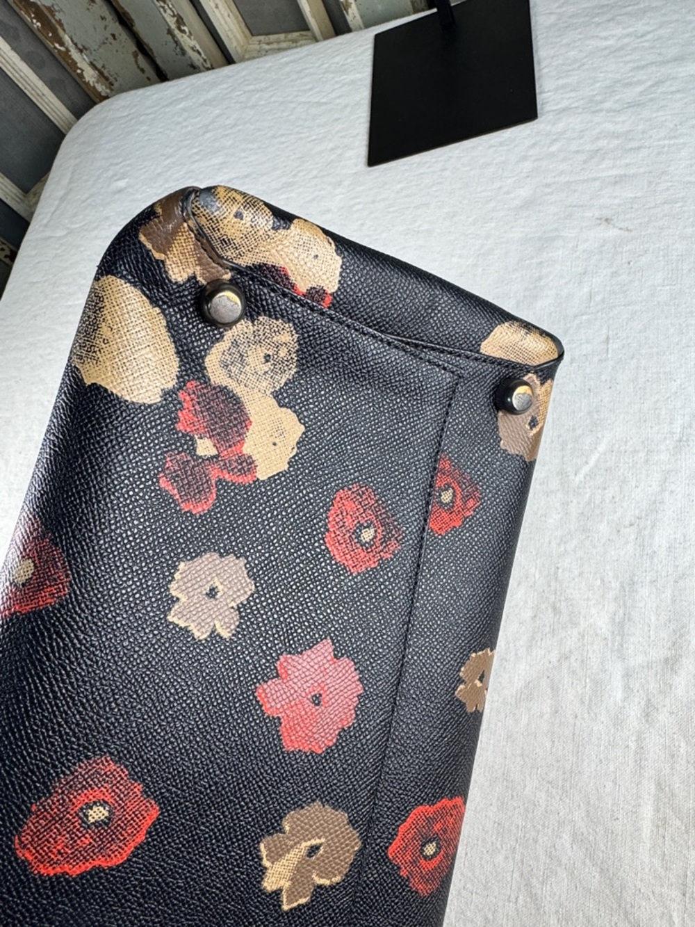 Coach Turnlock Borough Bag in Floral Print Leather. - Picture 9 of 16